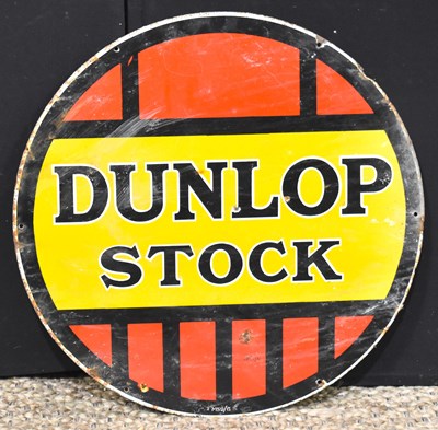Lot 48 - Enamel Signs: A vintage 'Dunlop Stock' enamel...