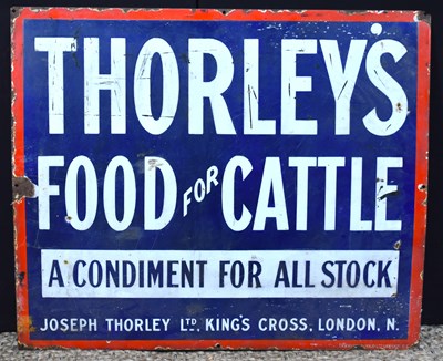 Lot 37 - Enamel Signs: A vintage 'Thorley's Food For...