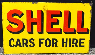 Lot 63 - Enamel Signs: A vintage 'Shell, Cars For Hire'...
