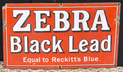 Lot 3 - Enamel Signs: A vintage 'Zebra Black Lead'...