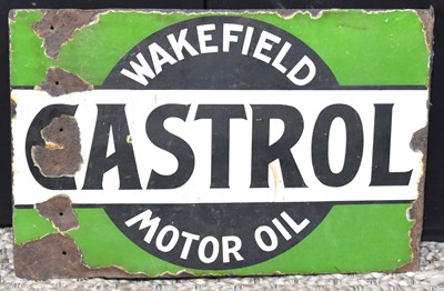 Lot 40 - Enamel signs: A vintage 'Wakefield Castrol...