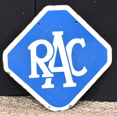Lot 103 - Enamel Signs: A vintage 'RAC' double sided...