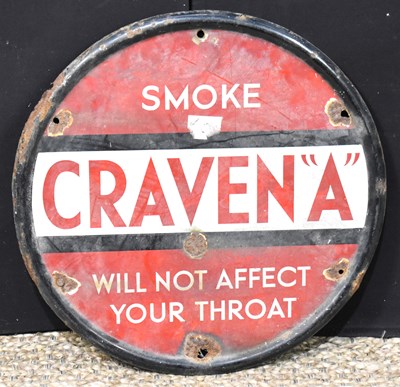Lot 100 - Enamel Signs: A vintage 'Smoke Craven "A" Will...