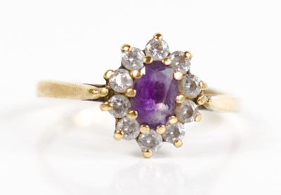 Lot 41 - A 9ct gold, amethyst and cubic zirconia...
