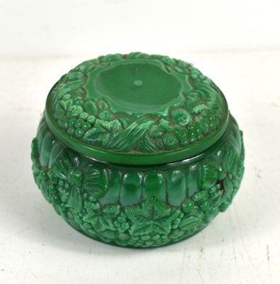 Lot 221 - An Art Deco period malachite trinket box,...