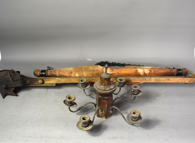 Lot 202 - A 19th century milkmaids yoke with turned ends,...