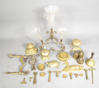 Lot 203 - A group of metalware to include two brass...