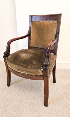 Lot 379 - A fine Regency mahogany armchair, upholstered...