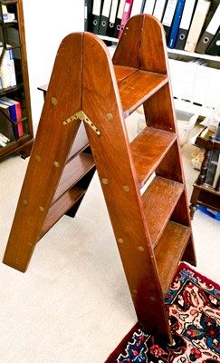 Lot 386 - A pair of mahogany 19th century folding...