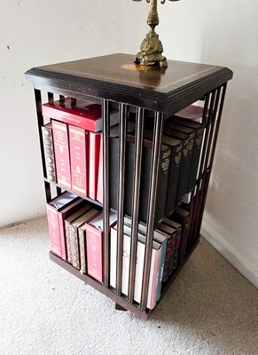 Lot 359 - An antique mahogany revolving bookcase, the...