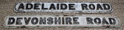 Lot 155 - Two cast iron street signs, comprising...