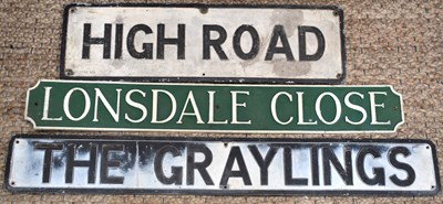 Lot 147 - A group of three vintage street signs, two...