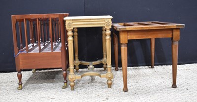 Lot 336 - A Victorian mahogany luggage stand, a French...