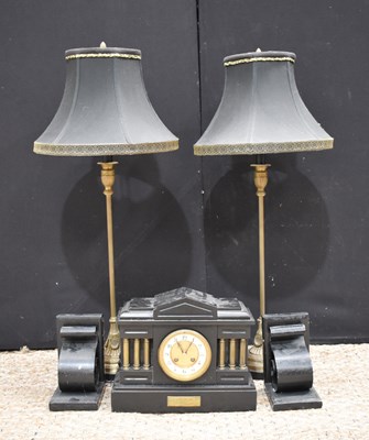 Lot 356 - A Victorian mantle clock with presentation...