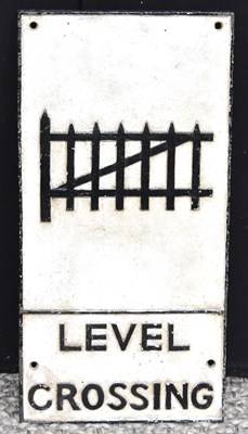 Lot 150 - A vintage cast iron "Level Crossing" road sign,...