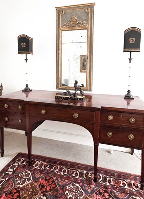 Lot 388 - A George III mahogany sideboard, with central...