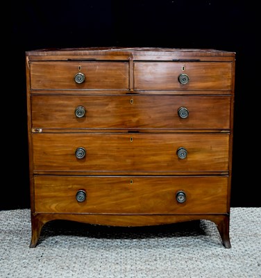 Lot 354 - A 19th century mahogany chest of drawers, the...