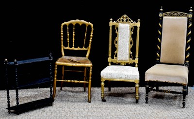 Lot 340 - Two 19th century French bedroom chairs, one...