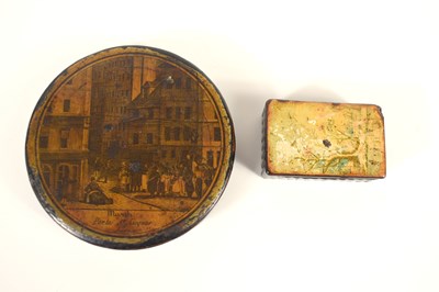 Lot 199 - Two early 19th century papier mache snuff...