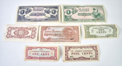 Lot 170 - A group of seven Japanese Government banknotes,...