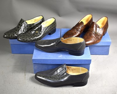 Lot 153 - Three pairs of mens leather shoes, size 10, by...