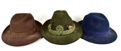 Lot 137 - A group of three Fedora style hats, made...