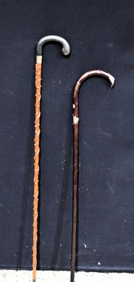 Lot 414 - An early 20th century folk art walking stick,...