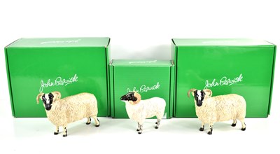 Lot 300 - Two Beswick porcelain black faced ewes, 12.7cm,...