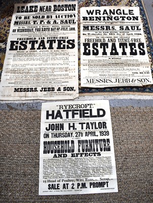 Lot 55 - Two Victorian auction posters for estates in...