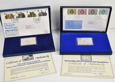 Lot 224 - Two Danbury Mint sterling silver ingots,...
