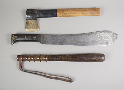 Lot 329 - A WWII dated military machete together with a...