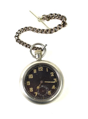 Lot 336 - A military issued pocket watch, Arabic dial...