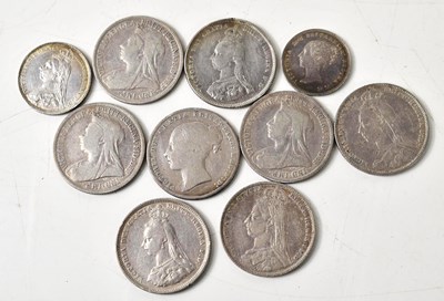 Lot 191 - A group of Queen Victoria silver coins...