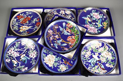 Lot 268 - A group of seven Chinese cloisonne plates...