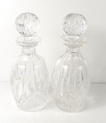 Lot 296 - A pair of Waterford crystal glass decanters,...