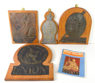 Lot 109 - A group of four antique fire marks / plaques...