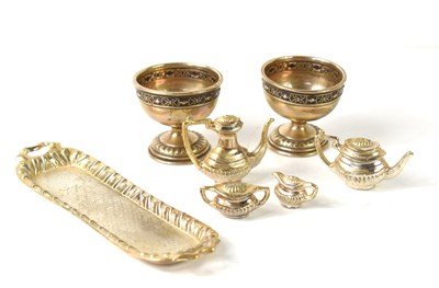 Lot 346 - A pair of silver salts, with embossed...