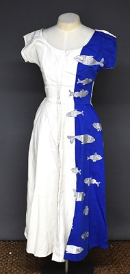 Lot 121 - A vintage Tina Leser dress, cream corded...