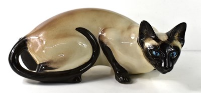 Lot 250 - A Seneshall pottery siamese cat, No.43, 36cm...