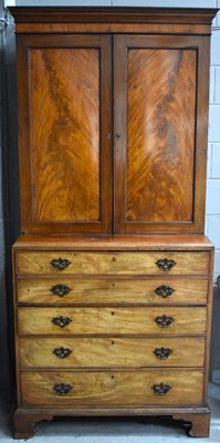 Lot 371 - A 19th century mahogany secretaire cabinet,...