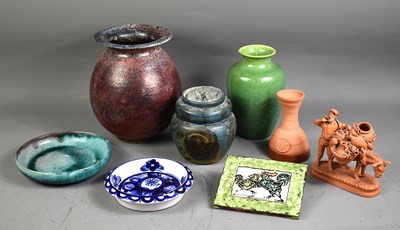 Lot 243 - A collection of studio pottery to include a...
