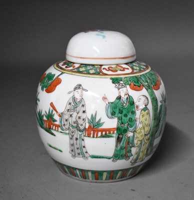 Lot 246 - A Chinese Famille Verte porcelain ginger jar...
