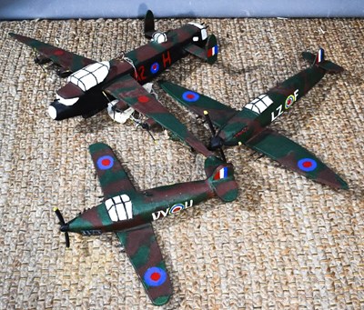Lot 22 - Three vintage wooden models of a Spitfire,...
