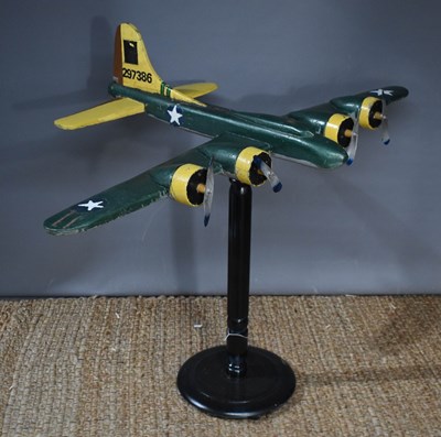 Lot 27 - A large handmade wooden model of a B17 Flying...