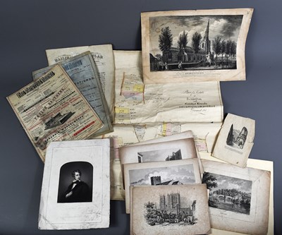 Lot 40 - A group of printed ephemera to include a 19th...