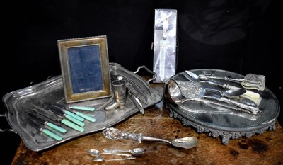 Lot 350 - Three silver apostle spoons, a silver teaspoon,...