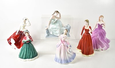 Lot 277 - A group of six Royal Doulton porcelain ladies...