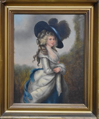 Lot 240 - A 19th century oil on panel, portrait of a...
