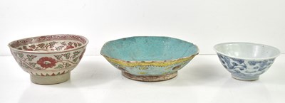Lot 21 - A Chinese famille rose bowl of octagonal form,...