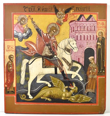Lot 296 - A 19th century Russian icon depicting St...